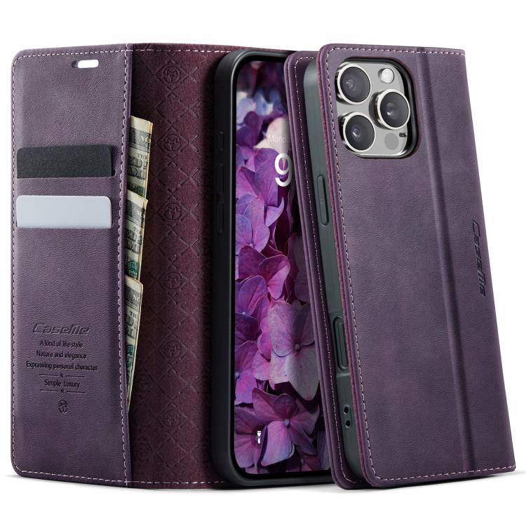 CaseMe 033 Calf Leather Lining Microfibre RFID Blocking Phone Case, For iPhone Air, For iPhone 16 Pro Max, For iPhone 16 Pro, For iPhone 16 Plus