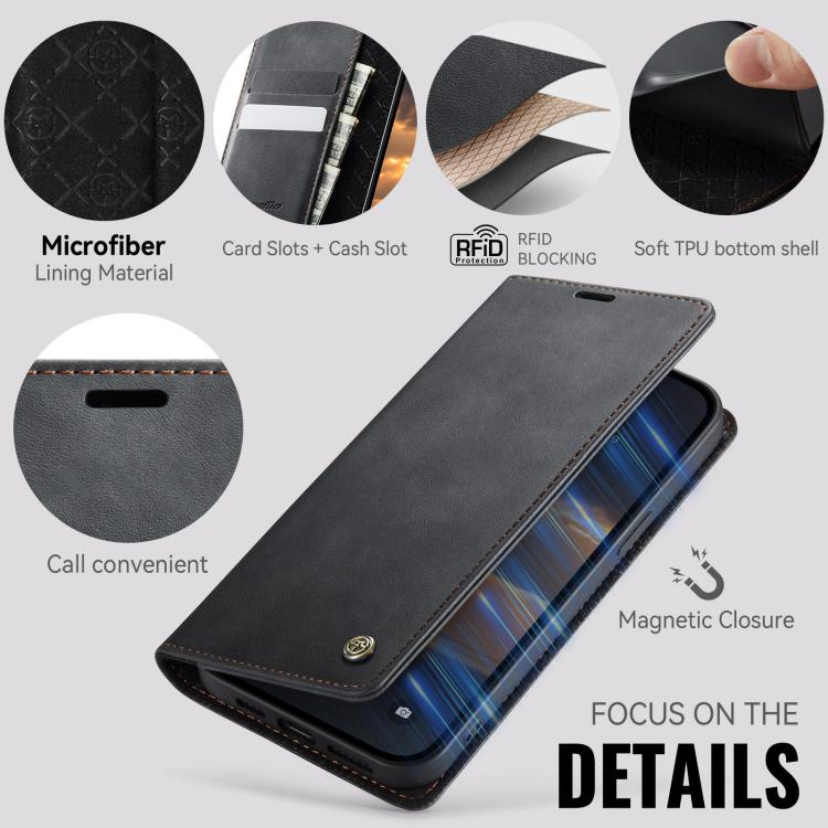 CaseMe 033 Calf Leather Lining Microfibre RFID Blocking Phone Case
