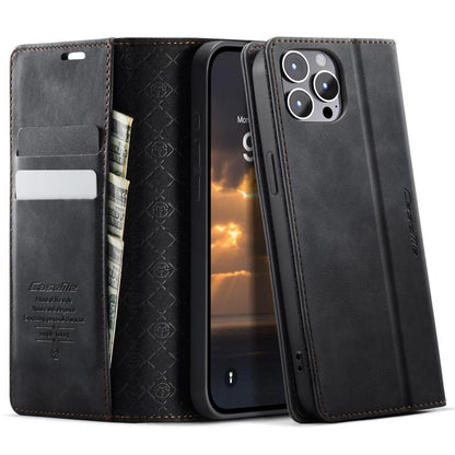 CaseMe 033 Calf Leather Lining Microfibre RFID Blocking Phone Case, For iPhone 13, For iPhone 13 mini, For iPhone 12 / 12 Pro, For iPhone 12 Pro Max