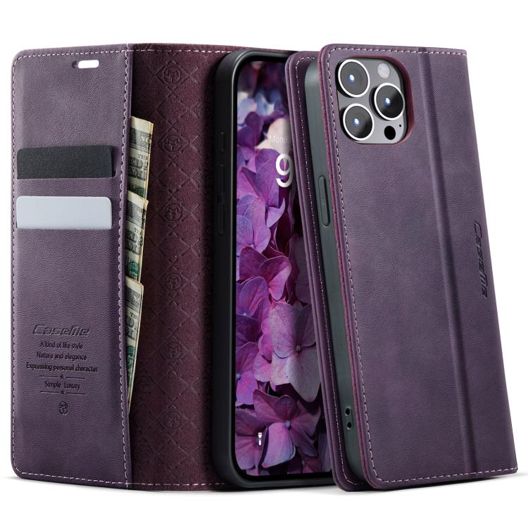CaseMe 033 Calf Leather Lining Microfibre RFID Blocking Phone Case, For iPhone 13, For iPhone 13 mini, For iPhone 12 / 12 Pro, For iPhone 12 Pro Max