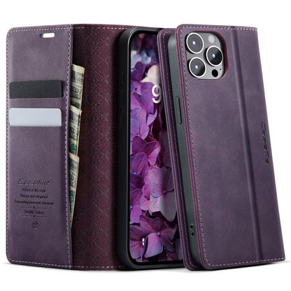 CaseMe 033 Calf Leather Lining Microfibre RFID Blocking Phone Case, For iPhone 13, For iPhone 13 mini, For iPhone 12 / 12 Pro, For iPhone 12 Pro Max