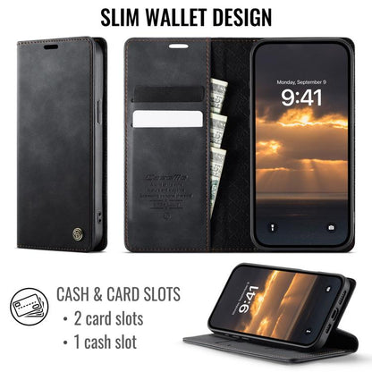 CaseMe 033 Calf Leather Lining Microfibre RFID Blocking Phone Case, For iPhone 13, For iPhone 13 mini, For iPhone 12 / 12 Pro, For iPhone 12 Pro Max
