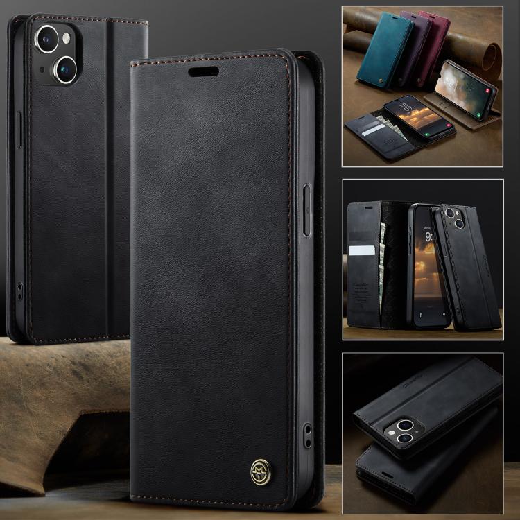 CaseMe 033 Calf Leather Lining Microfibre RFID Blocking Phone Case, For iPhone 13, For iPhone 13 mini, For iPhone 12 / 12 Pro, For iPhone 12 Pro Max