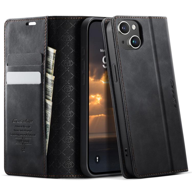 CaseMe 033 Calf Leather Lining Microfibre RFID Blocking Phone Case, For iPhone 13, For iPhone 13 mini, For iPhone 12 / 12 Pro, For iPhone 12 Pro Max