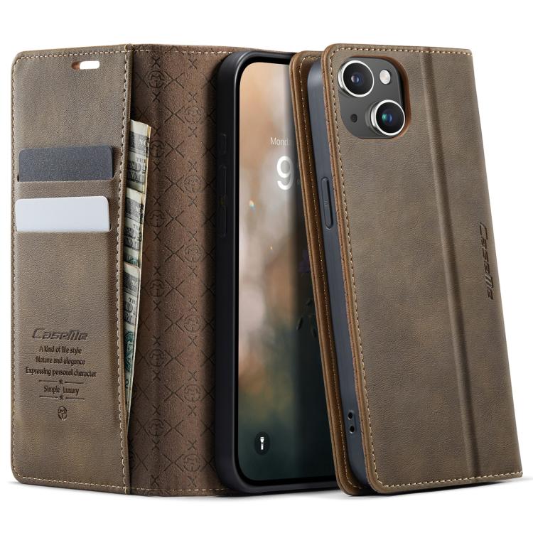 CaseMe 033 Calf Leather Lining Microfibre RFID Blocking Phone Case, For iPhone 13, For iPhone 13 mini, For iPhone 12 / 12 Pro, For iPhone 12 Pro Max