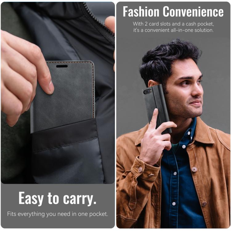 CaseMe 033 Calf Leather Lining Microfibre RFID Blocking Phone Case, For iPhone 7 Plus / 8 Plus