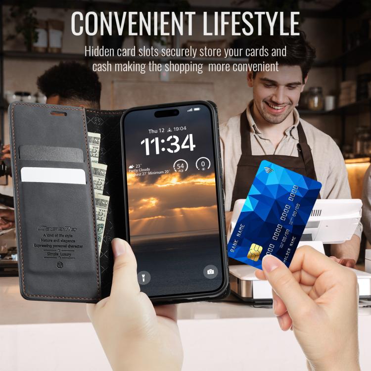 CaseMe 033 Calf Leather Lining Microfibre RFID Blocking Phone Case