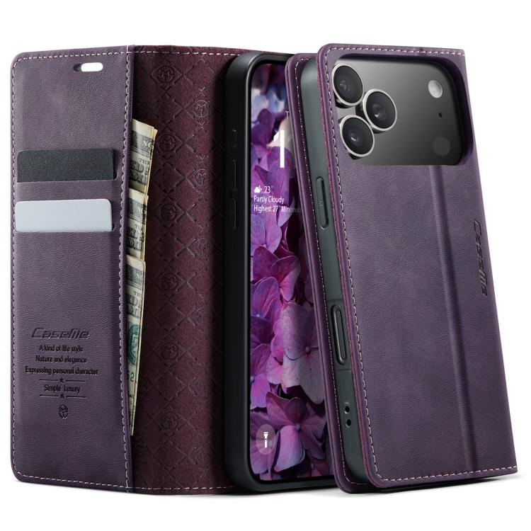 CaseMe 033 Calf Leather Lining Microfibre RFID Blocking Phone Case, For iPhone XR, For iPhone XS Max, For iPhone 18 Pro / 17 Pro, For iPhone 18 Pro Max / 17 Pro Max