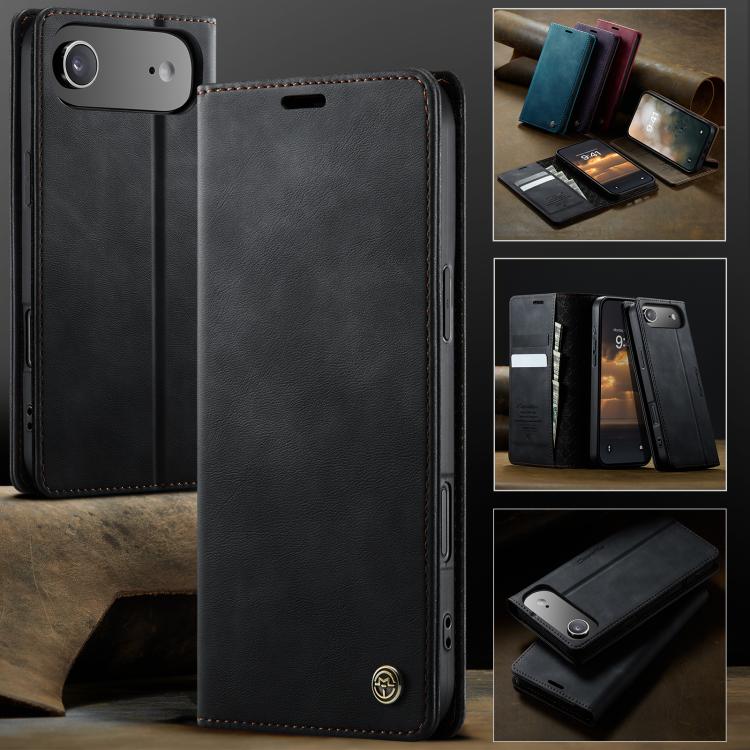 CaseMe 033 Calf Leather Lining Microfibre RFID Blocking Phone Case, For iPhone Air, For iPhone 16 Pro Max, For iPhone 16 Pro, For iPhone 16 Plus