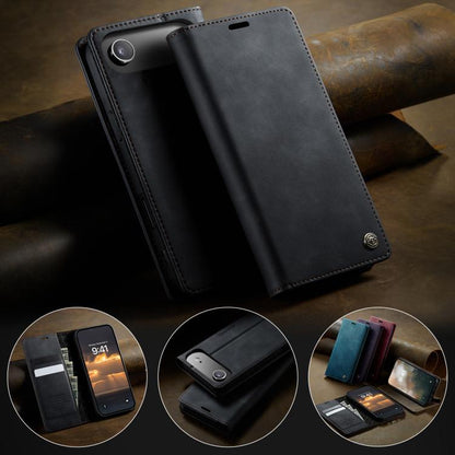 CaseMe 033 Calf Leather Lining Microfibre RFID Blocking Phone Case, For iPhone Air, For iPhone 16 Pro Max, For iPhone 16 Pro, For iPhone 16 Plus