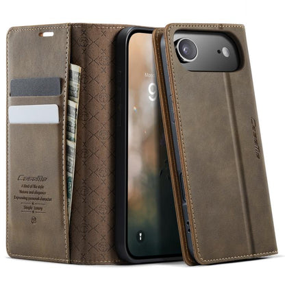 CaseMe 033 Calf Leather Lining Microfibre RFID Blocking Phone Case, For iPhone Air, For iPhone 16 Pro Max, For iPhone 16 Pro, For iPhone 16 Plus