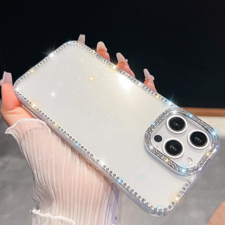 Rhinestone Glitter TPU 4-corners Anti-fall Phone Case, For iPhone 13 Pro, For iPhone 13