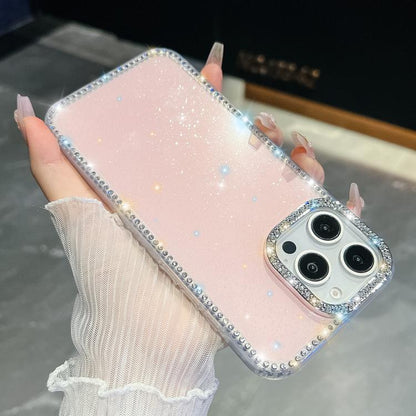 Rhinestone Glitter TPU 4-corners Anti-fall Phone Case, For iPhone 16, For iPhone 15 Pro Max, For iPhone 15 Pro, For iPhone 15