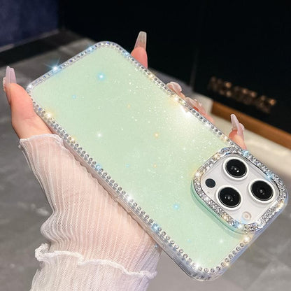 Rhinestone Glitter TPU 4-corners Anti-fall Phone Case, For iPhone 16, For iPhone 15 Pro Max, For iPhone 15 Pro, For iPhone 15