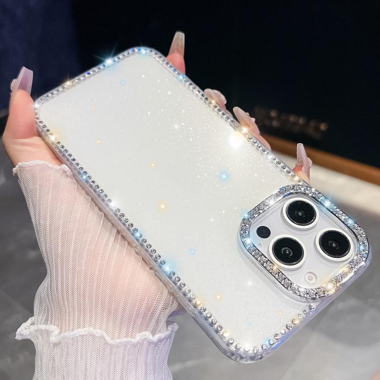Rhinestone Glitter TPU 4-corners Anti-fall Phone Case, For iPhone 16, For iPhone 15 Pro Max, For iPhone 15 Pro, For iPhone 15