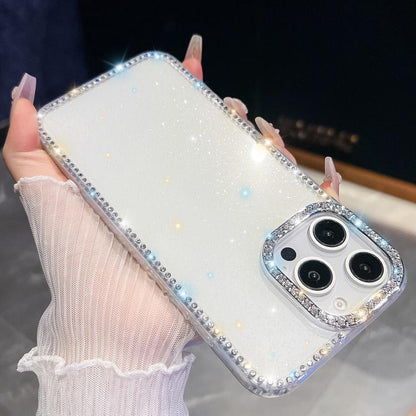 Rhinestone Glitter TPU 4-corners Anti-fall Phone Case, For iPhone 16, For iPhone 15 Pro Max, For iPhone 15 Pro, For iPhone 15