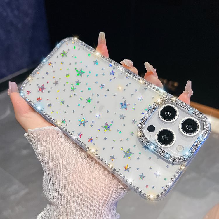 Rhinestone Glitter TPU 4-corners Anti-fall Phone Case, For iPhone 16, For iPhone 15 Pro Max, For iPhone 15 Pro, For iPhone 15