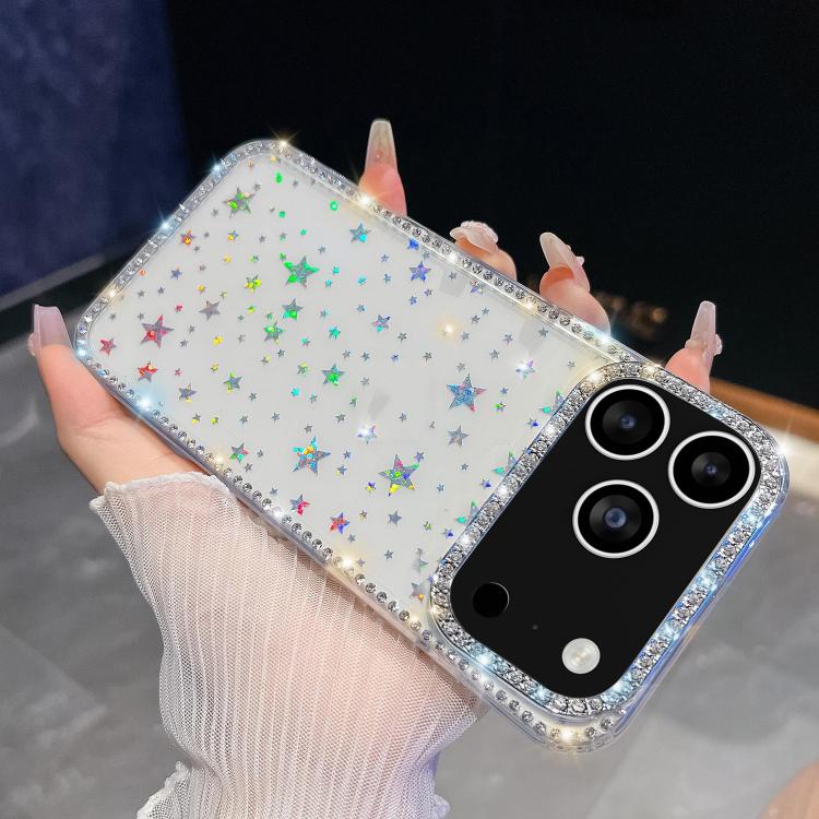 Rhinestone Glitter TPU 4-corners Anti-fall Phone Case, For iPhone 18 Pro / 17 Pro, For iPhone 18 Pro Max / 17 Pro Max, For iPhone 17e / 16e, For iPhone 17