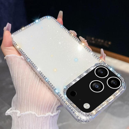 Rhinestone Glitter TPU 4-corners Anti-fall Phone Case, For iPhone 18 Pro / 17 Pro, For iPhone 18 Pro Max / 17 Pro Max, For iPhone 17e / 16e, For iPhone 17