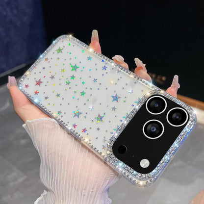 Rhinestone Glitter TPU 4-corners Anti-fall Phone Case, For iPhone 18 Pro / 17 Pro, For iPhone 18 Pro Max / 17 Pro Max, For iPhone 17e / 16e, For iPhone 17