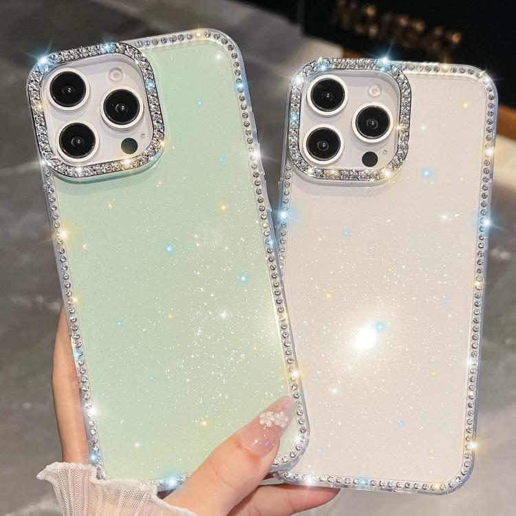 Rhinestone Glitter TPU 4-corners Anti-fall Phone Case, For iPhone 16, For iPhone 15 Pro Max, For iPhone 15 Pro, For iPhone 15