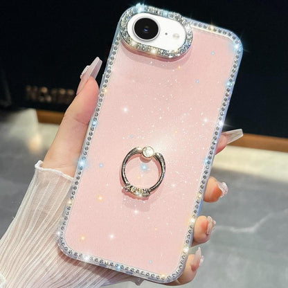 Rhinestone Glitter TPU Ring Holder Anti-fall Phone Case, For iPhone 18 Pro / 17 Pro, For iPhone 18 Pro Max / 17 Pro Max, For iPhone 17e / 16e, For iPhone 17