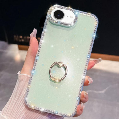 Rhinestone Glitter TPU Ring Holder Anti-fall Phone Case, For iPhone 18 Pro / 17 Pro, For iPhone 18 Pro Max / 17 Pro Max, For iPhone 17e / 16e, For iPhone 17