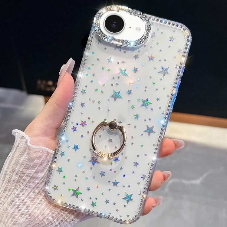Rhinestone Glitter TPU Ring Holder Anti-fall Phone Case, For iPhone 18 Pro / 17 Pro, For iPhone 18 Pro Max / 17 Pro Max, For iPhone 17e / 16e, For iPhone 17