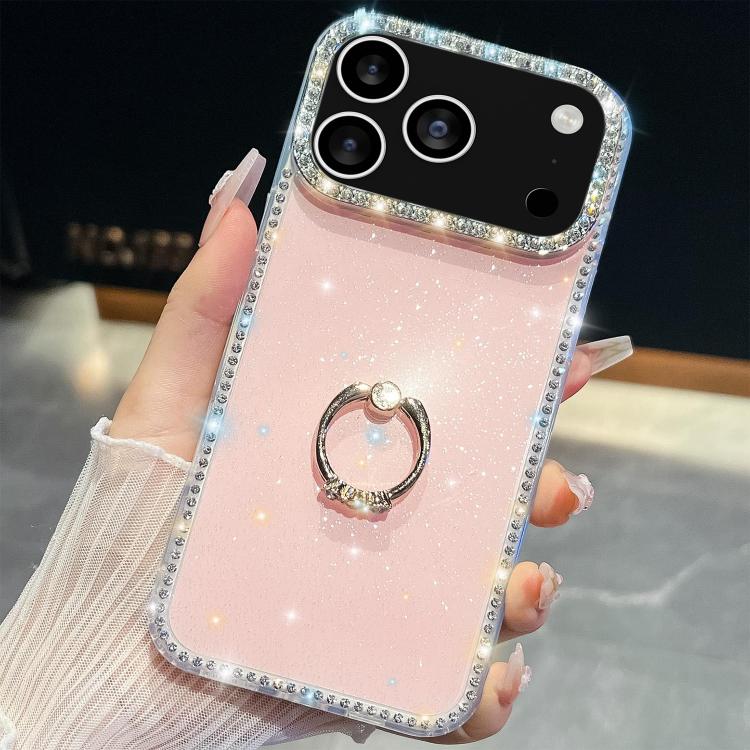 Rhinestone Glitter TPU Ring Holder Anti-fall Phone Case, For iPhone 18 Pro / 17 Pro, For iPhone 18 Pro Max / 17 Pro Max, For iPhone 17e / 16e, For iPhone 17