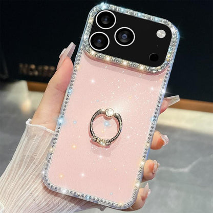 Rhinestone Glitter TPU Ring Holder Anti-fall Phone Case, For iPhone 18 Pro / 17 Pro, For iPhone 18 Pro Max / 17 Pro Max, For iPhone 17e / 16e, For iPhone 17