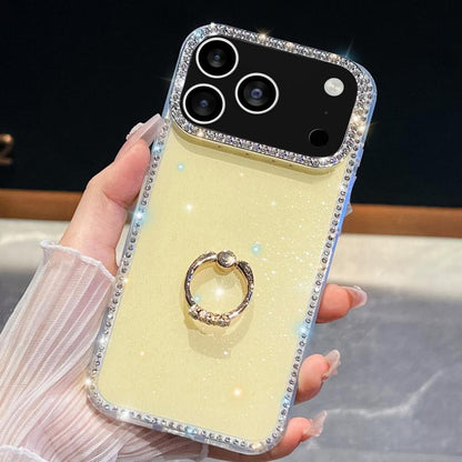 Rhinestone Glitter TPU Ring Holder Anti-fall Phone Case, For iPhone 18 Pro / 17 Pro, For iPhone 18 Pro Max / 17 Pro Max, For iPhone 17e / 16e, For iPhone 17