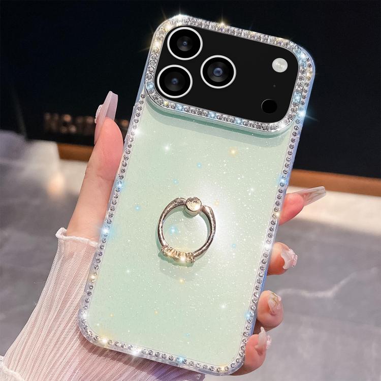 Rhinestone Glitter TPU Ring Holder Anti-fall Phone Case, For iPhone 18 Pro / 17 Pro, For iPhone 18 Pro Max / 17 Pro Max, For iPhone 17e / 16e, For iPhone 17