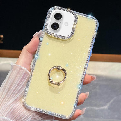 Rhinestone Glitter TPU Ring Holder Anti-fall Phone Case, For iPhone 17 Pro Max, For iPhone 17 Pro, For iPhone 17, For iPhone Air