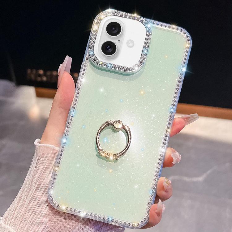 Rhinestone Glitter TPU Ring Holder Anti-fall Phone Case, For iPhone 18 Pro / 17 Pro, For iPhone 18 Pro Max / 17 Pro Max, For iPhone 17e / 16e, For iPhone 17