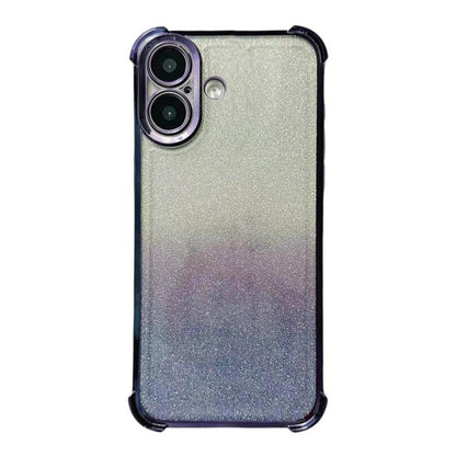 Electrpolated Glitter Four-corner Shockproof Space TPU Phone Case, For iPhone 16