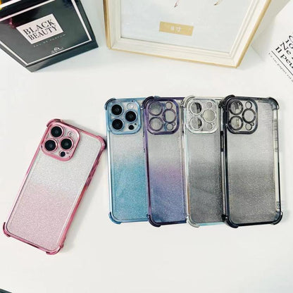 Electrpolated Glitter Four-corner Shockproof Space TPU Phone Case, For iPhone 16