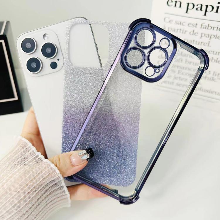 Electrpolated Glitter Four-corner Shockproof Space TPU Phone Case, For iPhone 16