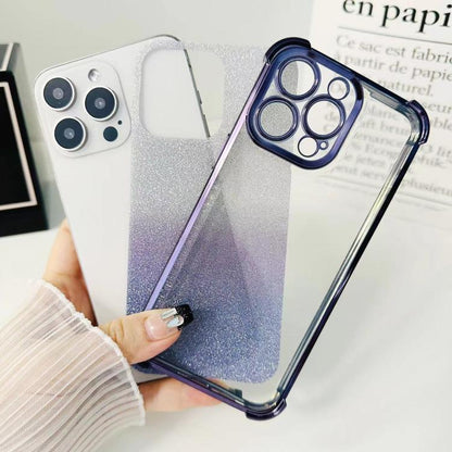Electrpolated Glitter Four-corner Shockproof Space TPU Phone Case, For iPhone 16
