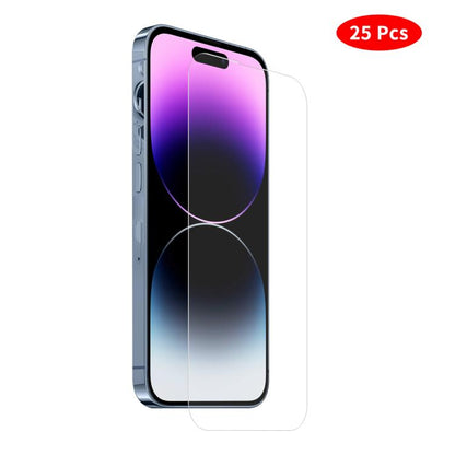 JUNSUNMAY 25pcs Thickened Glue No White Edge Screen Tempered Glass Film, For iPhone 18 Pro / 17 Pro, For iPhone 18 Pro Max / 17 Pro Max, For iPhone 17, For iPhone Air, For iPhone 16 Pro Max, For iPhone 16 Pro, For iPhone 16 Plus, For iPhone 16         ...