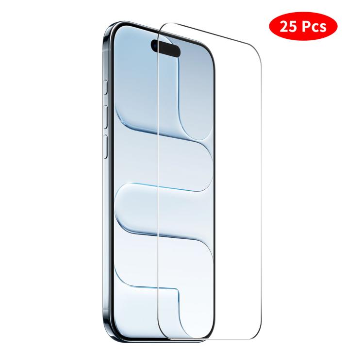 JUNSUNMAY 25pcs Thickened Glue No White Edge Screen Tempered Glass Film, For iPhone 18 Pro / 17 Pro, For iPhone 18 Pro Max / 17 Pro Max, For iPhone 17, For iPhone Air, For iPhone 16 Pro Max, For iPhone 16 Pro, For iPhone 16 Plus, For iPhone 16         ...