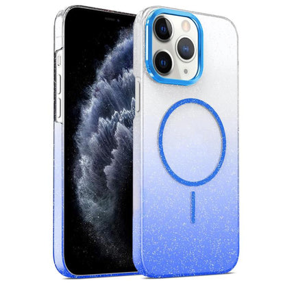 Gold Diamond Glitter Gradient MagSafe Shockproof Phone Case, For iPhone 12, For iPhone 12 Pro Max, For iPhone 12 Pro, For iPhone 11 Pro Max