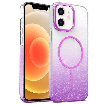 Gold Diamond Glitter Gradient MagSafe Shockproof Phone Case, For iPhone 12, For iPhone 12 Pro Max, For iPhone 12 Pro, For iPhone 11 Pro Max