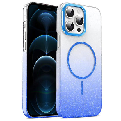 Gold Diamond Glitter Gradient MagSafe Shockproof Phone Case, For iPhone 12, For iPhone 12 Pro Max, For iPhone 12 Pro, For iPhone 11 Pro Max
