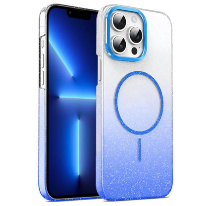 Gold Diamond Glitter Gradient MagSafe Shockproof Phone Case, For iPhone 14 Pro Max, For iPhone 13 Pro Max, For iPhone 13 Pro, For iPhone 13