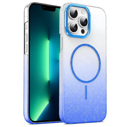 Gold Diamond Glitter Gradient MagSafe Shockproof Phone Case, For iPhone 14 Pro Max, For iPhone 13 Pro Max, For iPhone 13 Pro, For iPhone 13