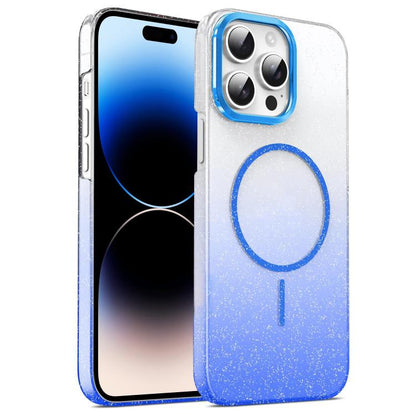 Gold Diamond Glitter Gradient MagSafe Shockproof Phone Case, For iPhone 14 Pro Max, For iPhone 13 Pro Max, For iPhone 13 Pro, For iPhone 13