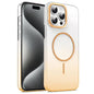 Gold Diamond Glitter Gradient MagSafe Shockproof Phone Case, For iPhone 16, For iPhone 15 Pro Max, For iPhone 15 Pro, For iPhone 15 Plus