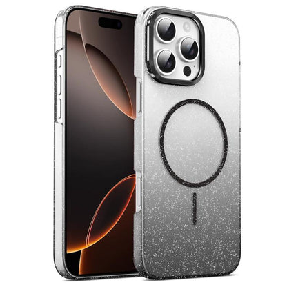 Gold Diamond Glitter Gradient MagSafe Shockproof Phone Case, For iPhone 17e / 16e, For iPhone 16 Pro Max, For iPhone 16 Pro, For iPhone 16 Plus