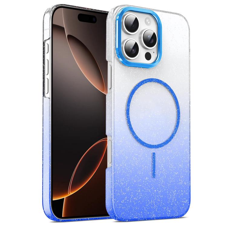 Gold Diamond Glitter Gradient MagSafe Shockproof Phone Case, For iPhone 17e / 16e, For iPhone 16 Pro Max, For iPhone 16 Pro, For iPhone 16 Plus