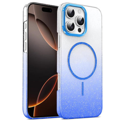 Gold Diamond Glitter Gradient MagSafe Shockproof Phone Case, For iPhone 17e / 16e, For iPhone 16 Pro Max, For iPhone 16 Pro, For iPhone 16 Plus